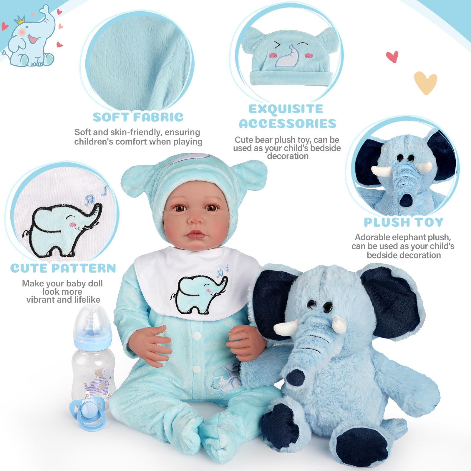 Foto 2 | Set De Ropa Reborn Baby Doll Con Capazo Para Muñecas De 40 A 50 Cm - Venta Internacional.