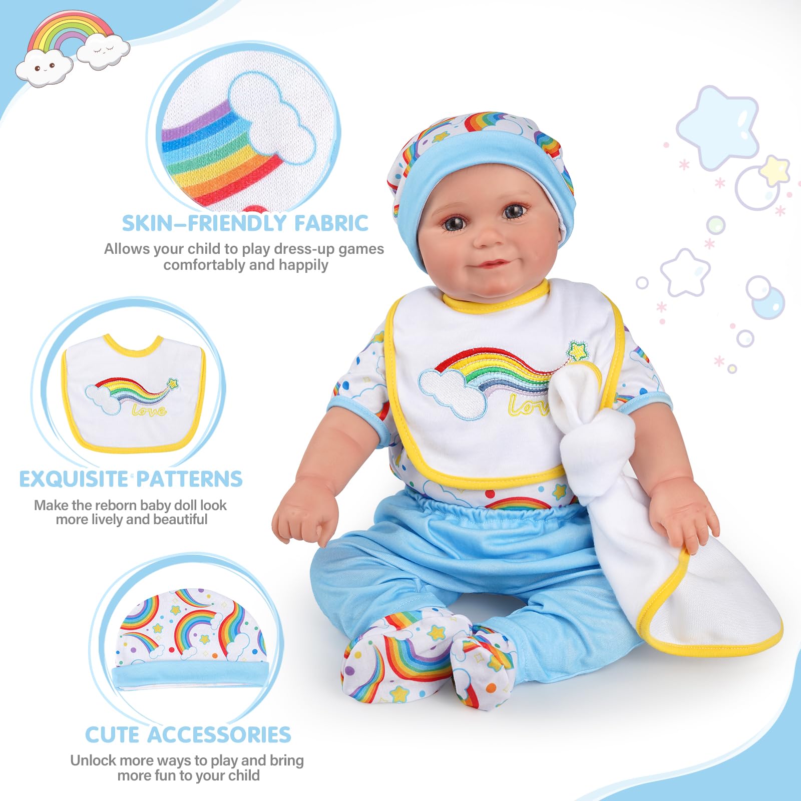 Foto 3 pulgar | Set De Ropa Y Accesorios Reborn Baby Doll Babeside - Venta Internacional.