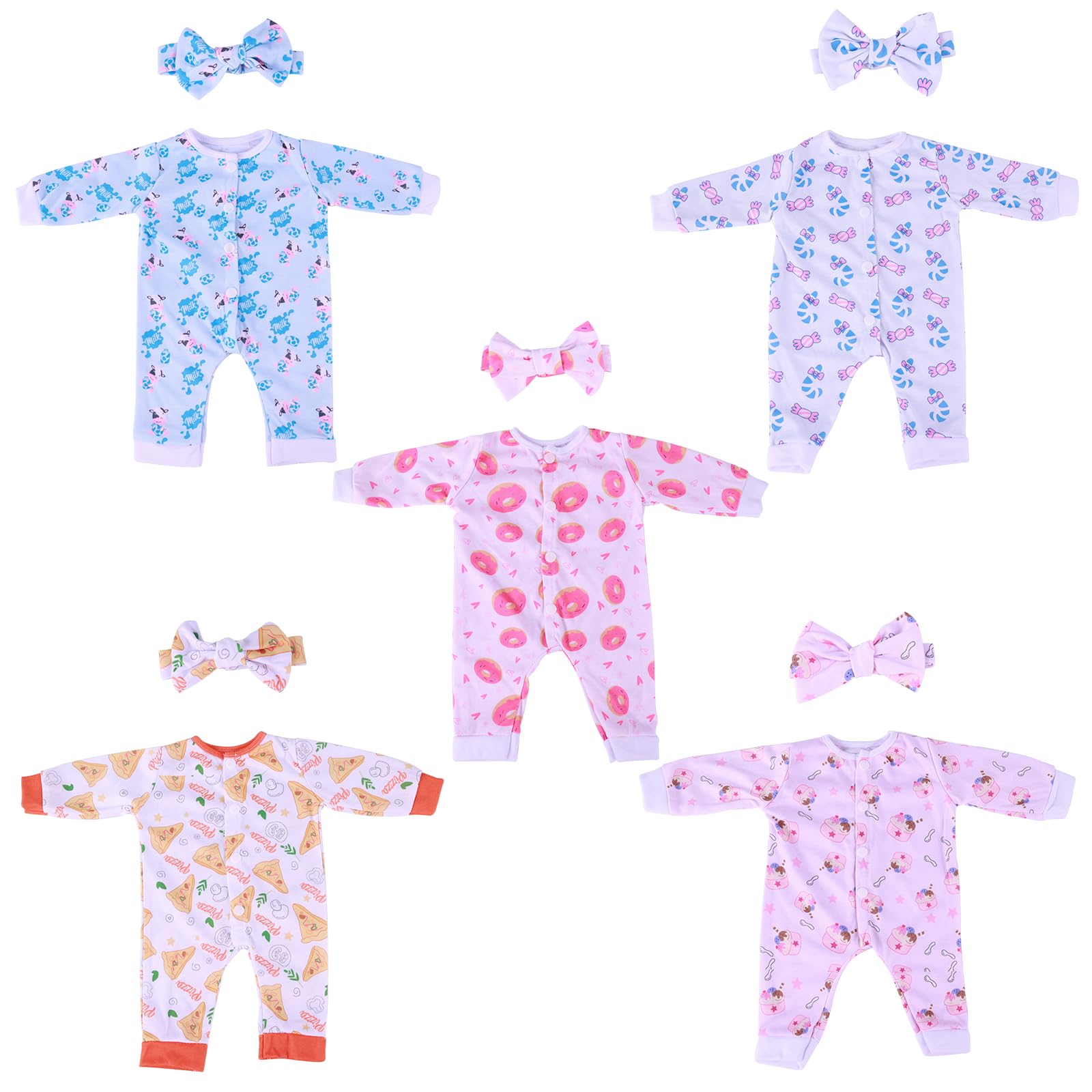 Set De Ropa Para Muñecas Reborn Babeside Food Pattern, 43 A 56 Cm - Venta Internacional.