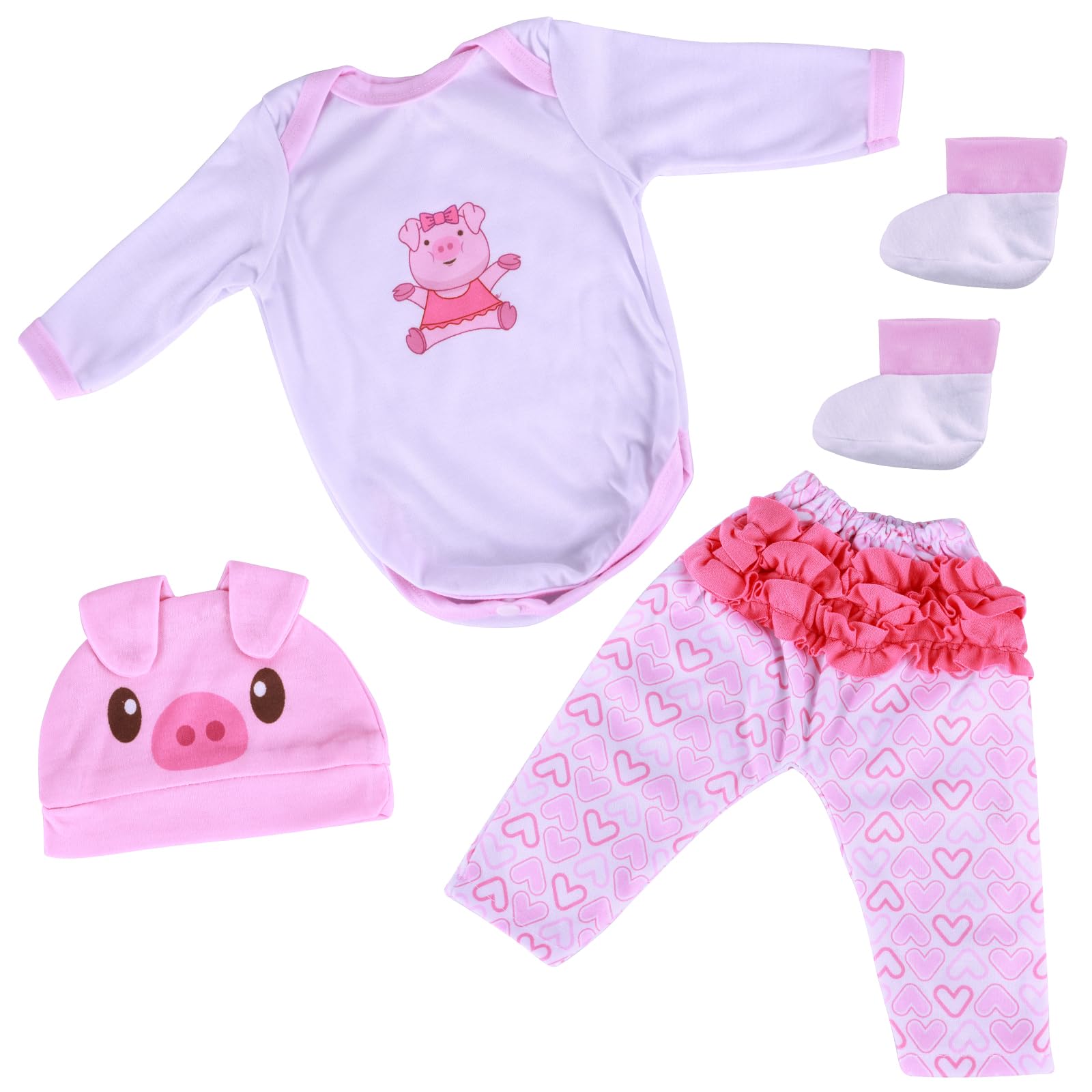 Set De Ropa Para Muñecas Reborn Baby Dolls De 17 A 22 Pulgadas, Color Rosa - Venta Internacional.