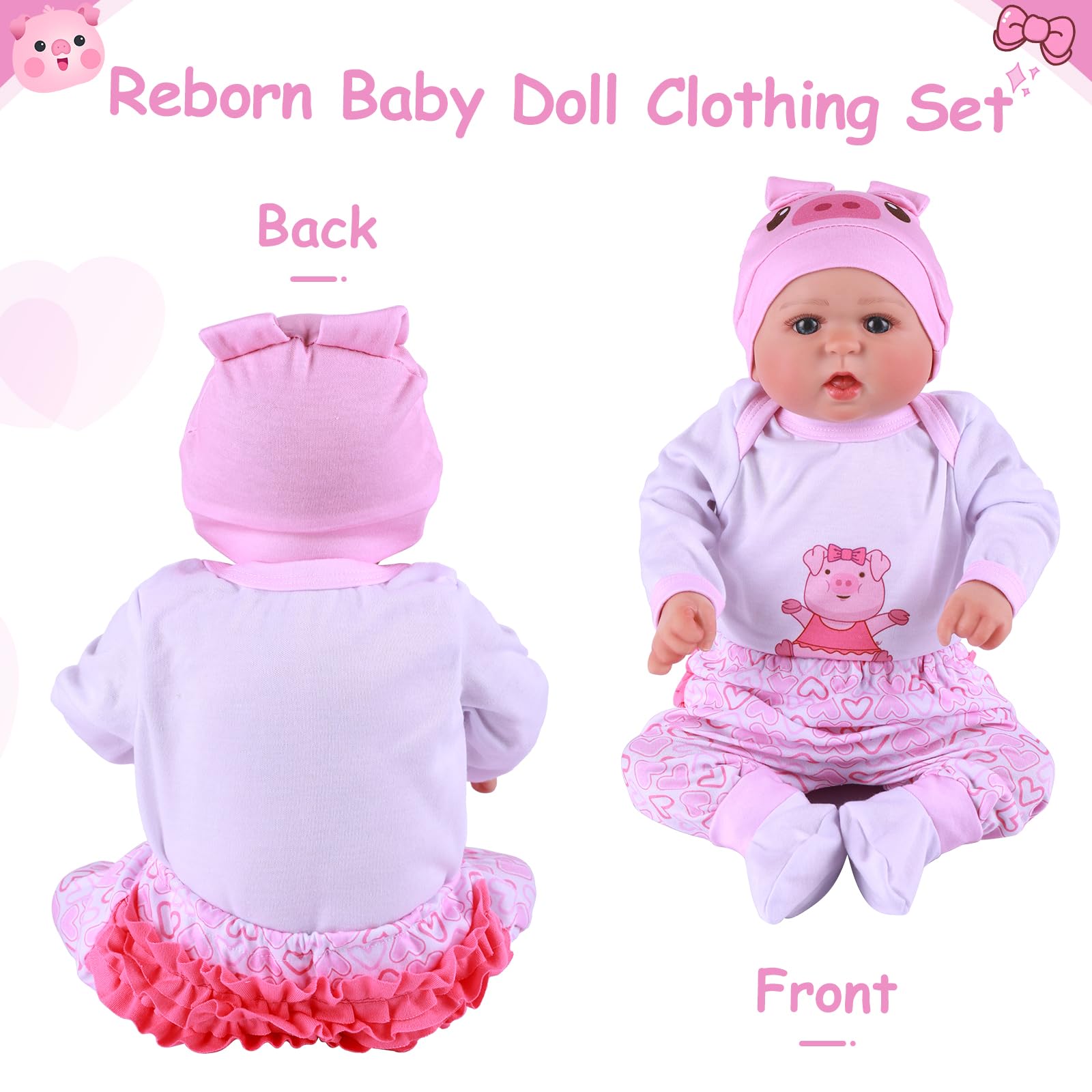 Foto 4 pulgar | Set De Ropa Para Muñecas Reborn Baby Dolls De 17 A 22 Pulgadas, Color Rosa - Venta Internacional.