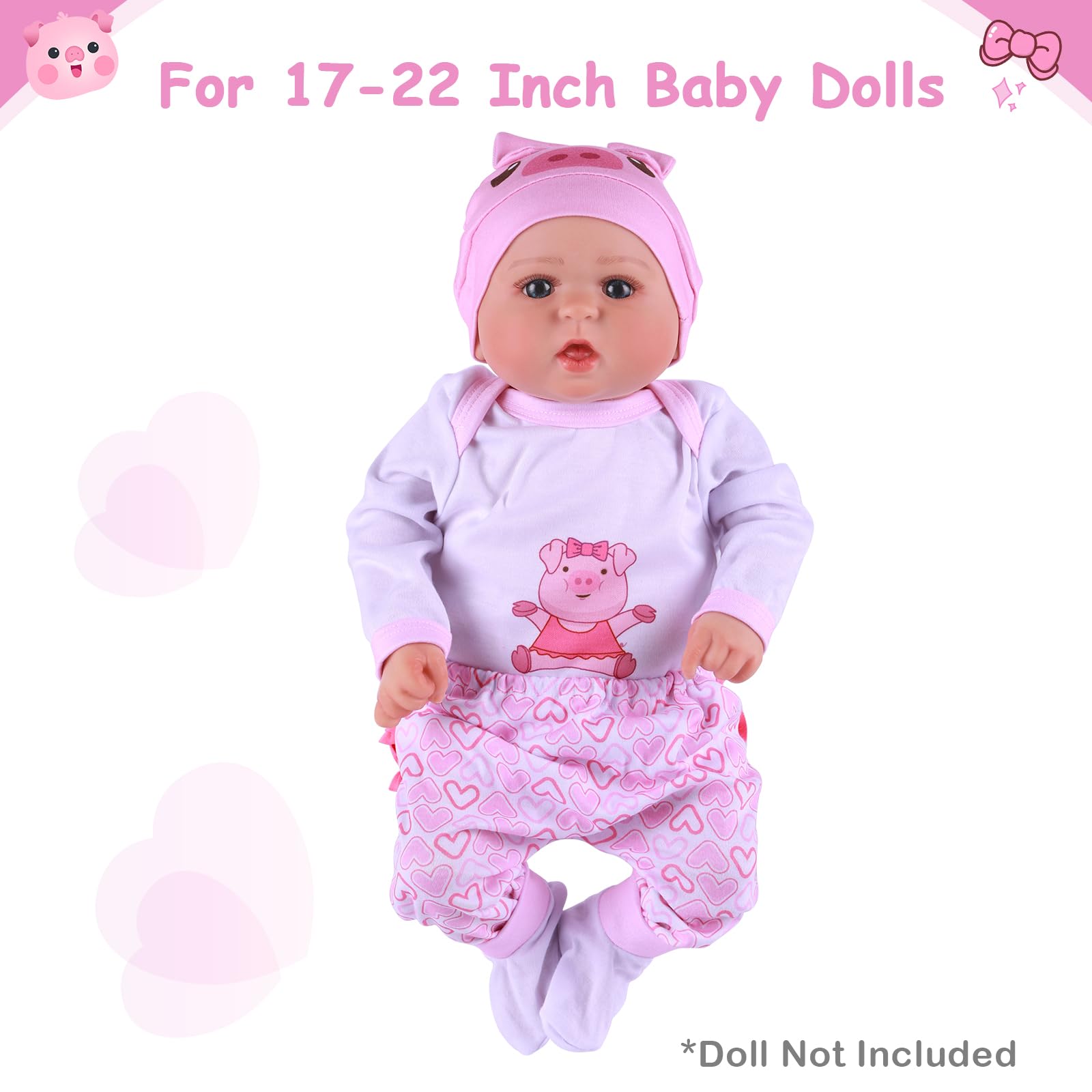 Foto 4 | Set De Ropa Para Muñecas Reborn Baby Dolls De 17 A 22 Pulgadas, Color Rosa - Venta Internacional.