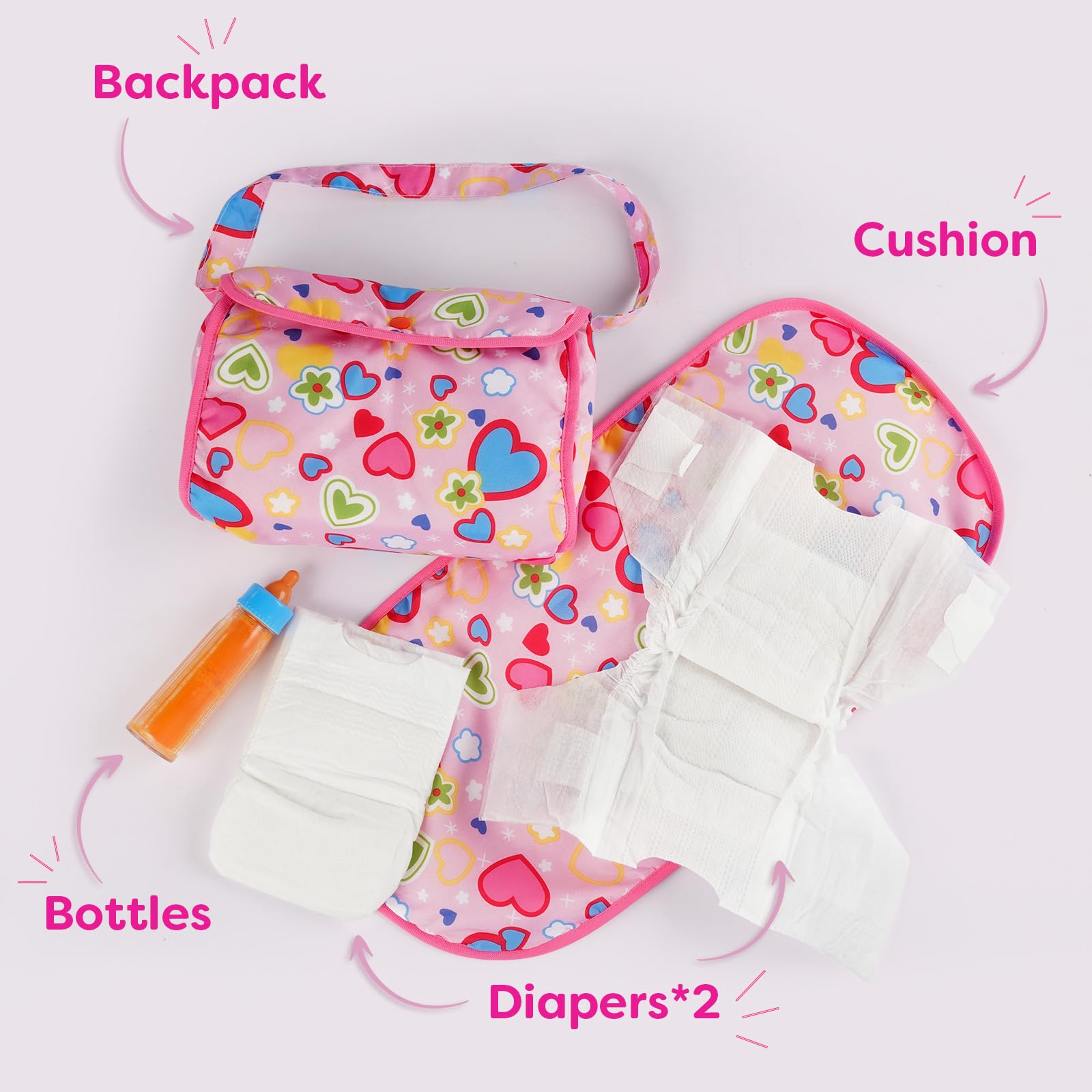 Foto 3 pulgar | Juego de Bolsas de Pañales Baby Doll Babeside con Botellas Mágicas y Más - Venta Internacional