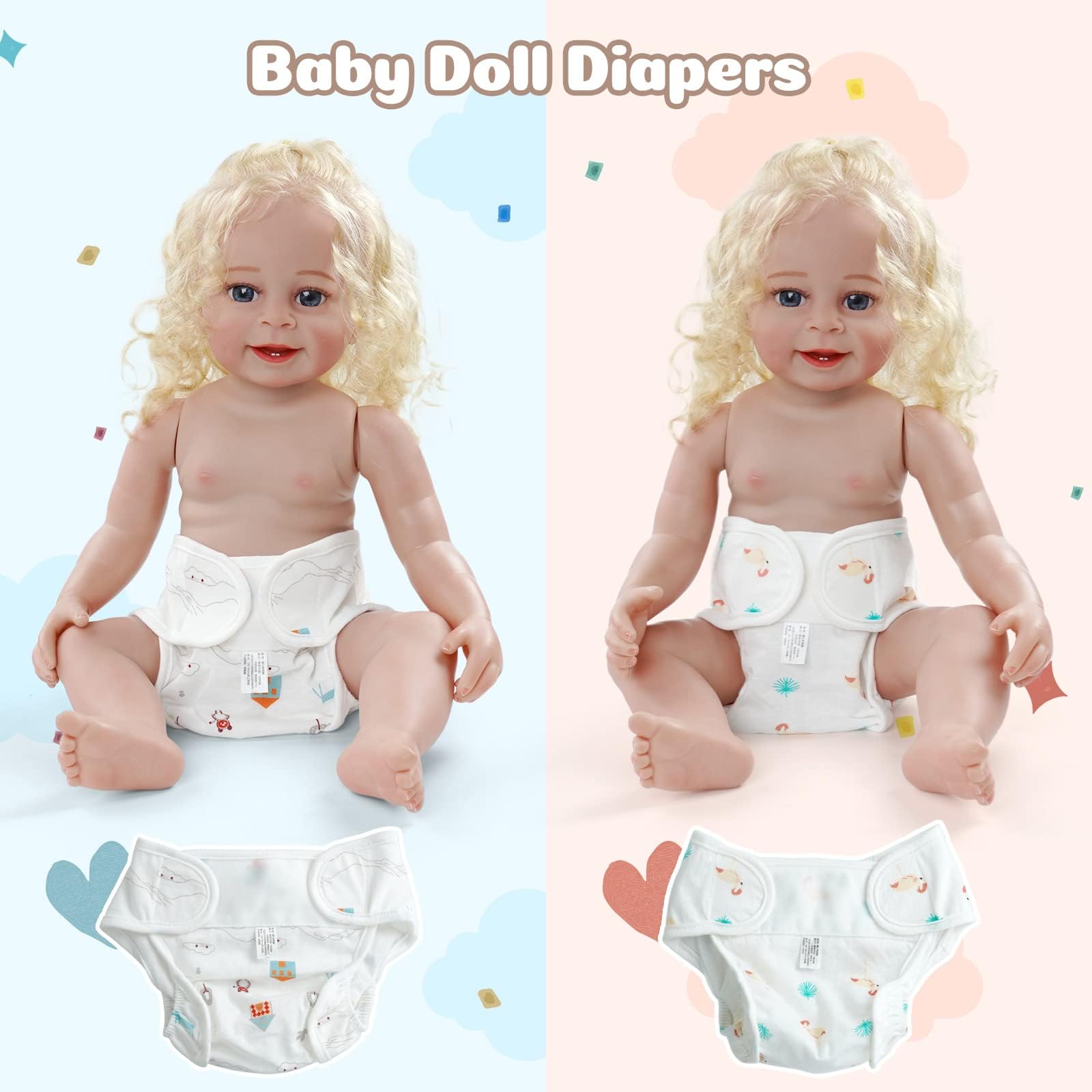 Foto 5 pulgar | Pañales Para Muñecas Jizhi Reutilizables Para Muñecas De 43 A 56 Cm, 4 Unidades - Venta Internacional.