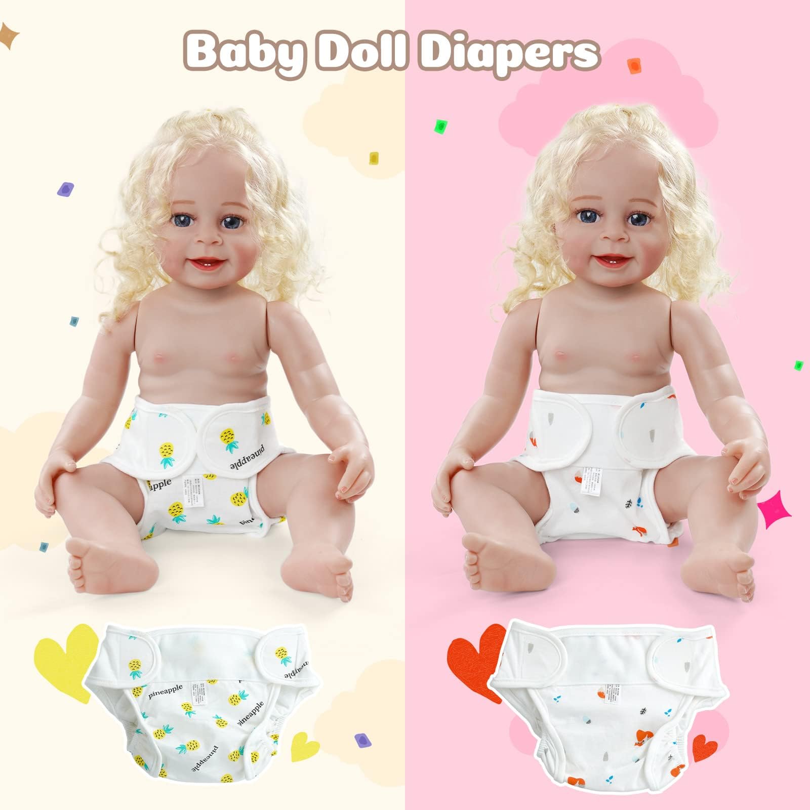 Foto 5 | Pañales Para Muñecas Jizhi Reutilizables Para Muñecas De 43 A 56 Cm, 4 Unidades - Venta Internacional.