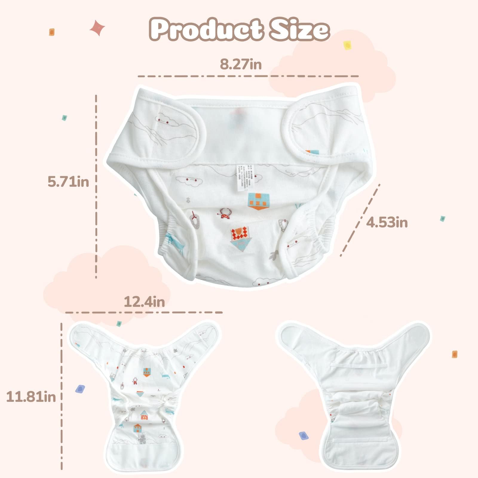 Foto 7 pulgar | Pañales Para Muñecas Jizhi Reutilizables Para Muñecas De 43 A 56 Cm, 4 Unidades - Venta Internacional.