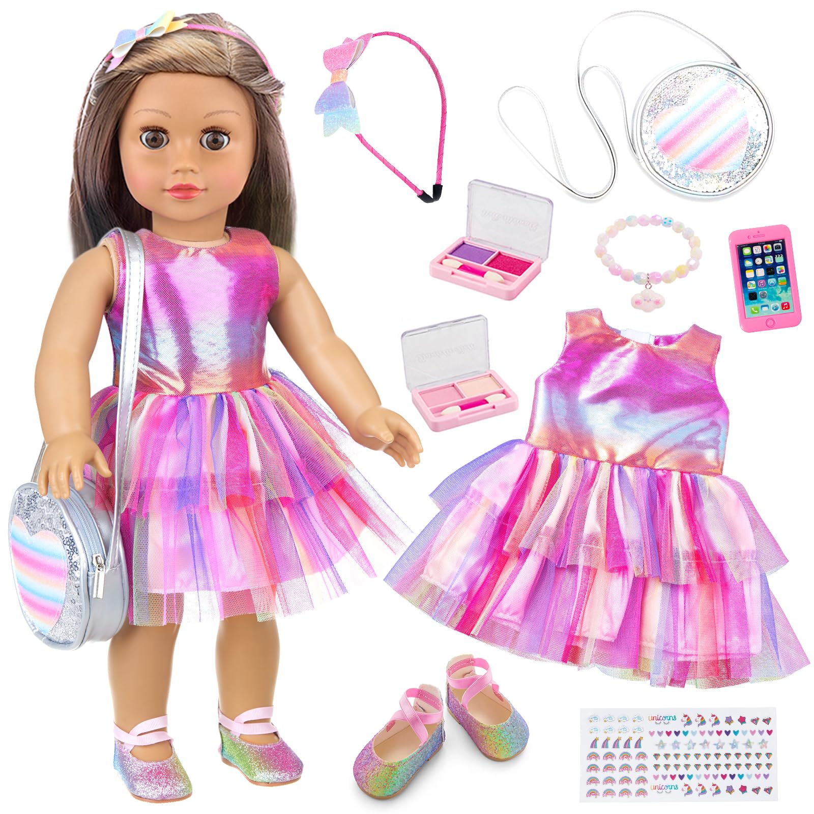 Set De Accesorios Zita Element, Muñeca Americana De 18 Pulgadas Con Vestido - Venta Internacional.