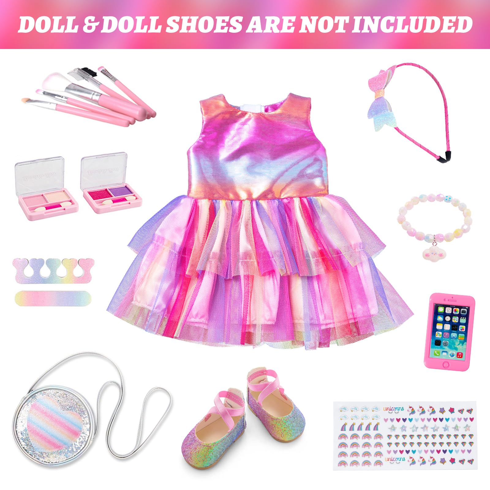 Foto 2 | Set De Accesorios Zita Element, Muñeca Americana De 18 Pulgadas Con Vestido - Venta Internacional.
