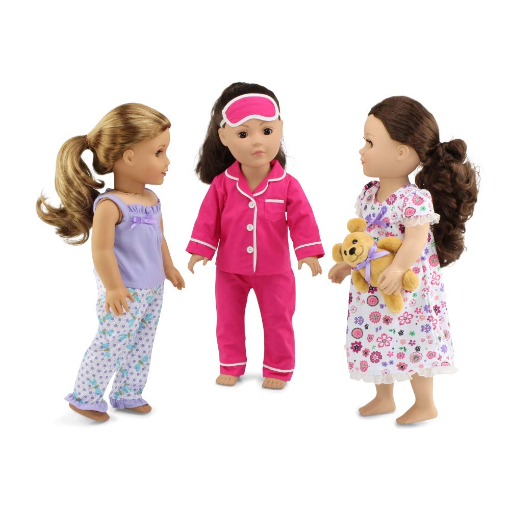 Foto 7 | Set De Ropa Para Muñecas Emily Rose Cozy Pijama Para Dormir De 18 Pulgadas - Venta Internacional.