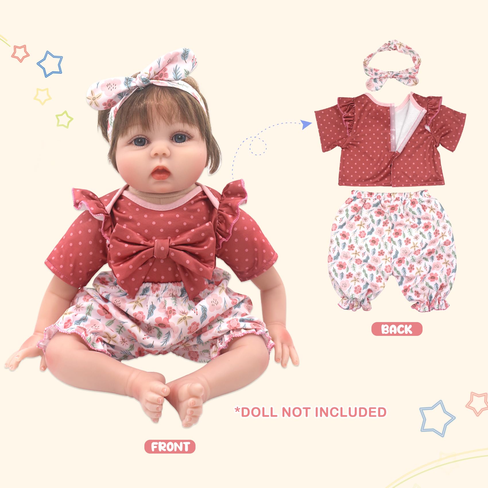 Foto 4 pulgar | Set De Ropa Para Muñecas Dc-beautiful Para Muñecas Reborn De 22 Pulgadas - Venta Internacional.