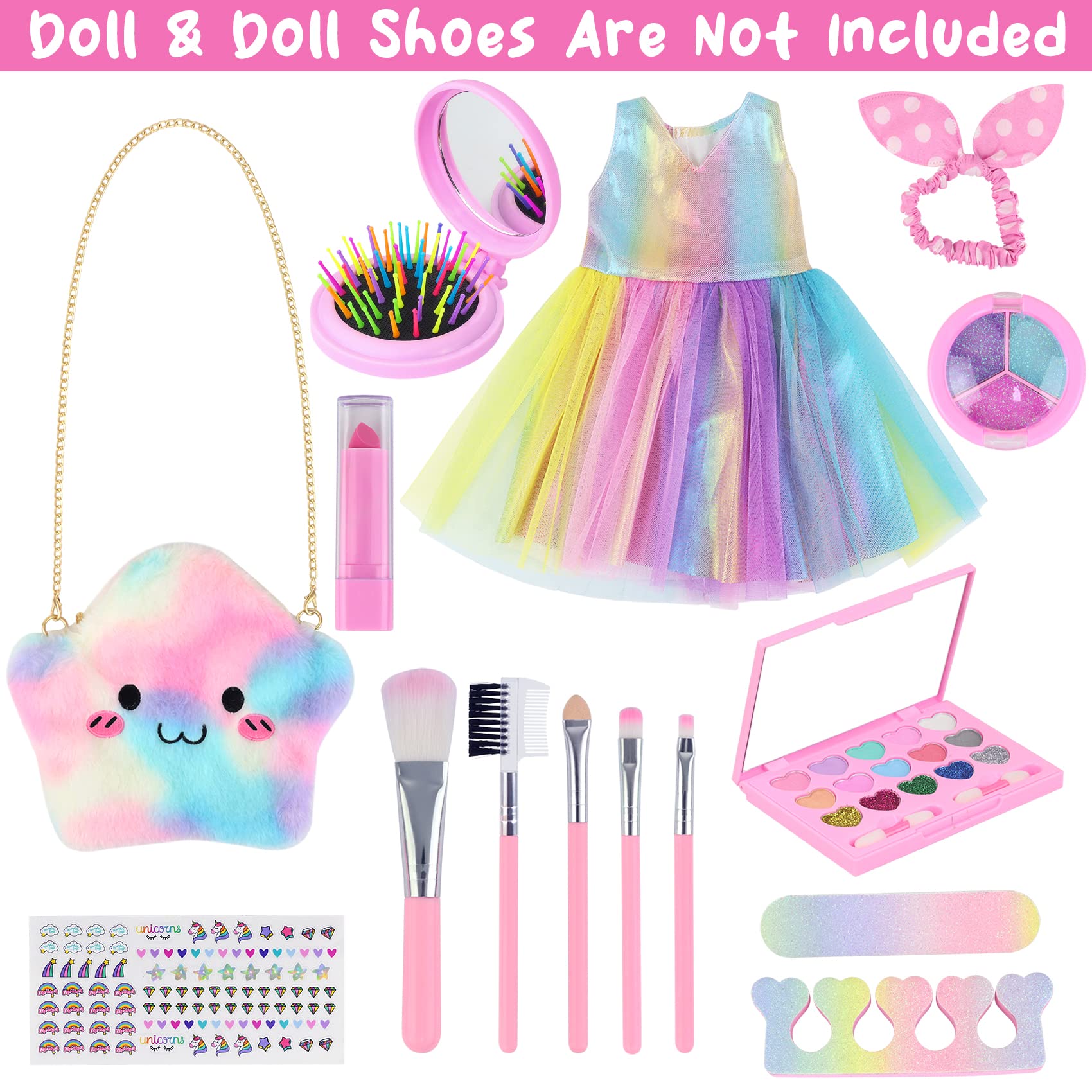 Foto 3 pulgar | Doll Accessories Unicorn Element, 15 Unidades, Vestido Con Maquillaje De 18 Pulgadas - Venta Internacional.