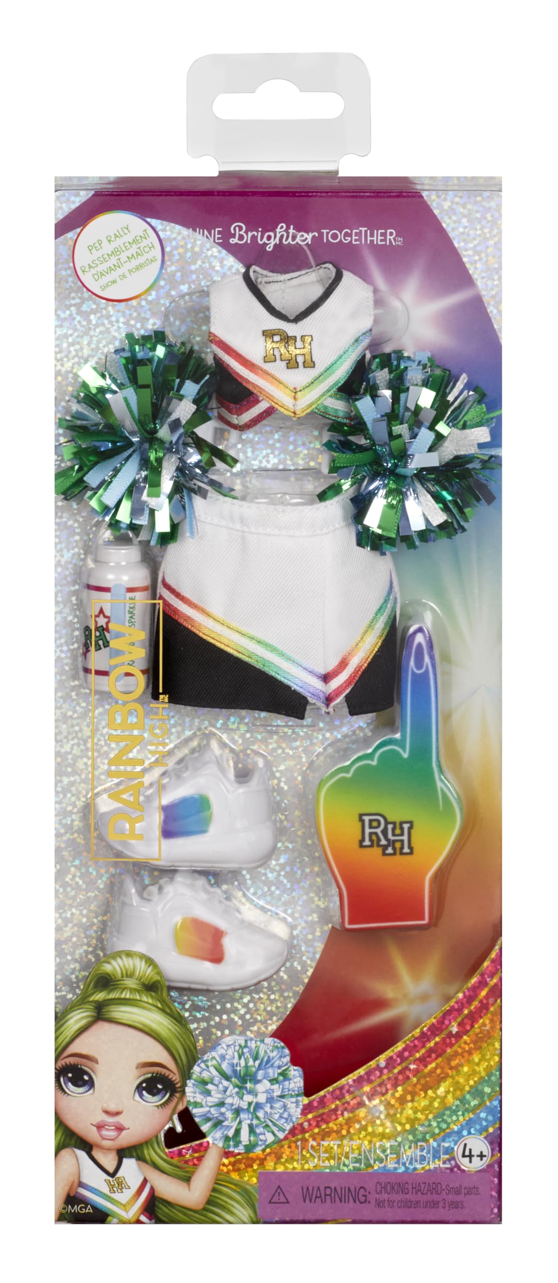 Foto 3 pulgar | Paquete De Moda Rainbow High Pep Rally Con Atuendo De Porrista - Venta Internacional.