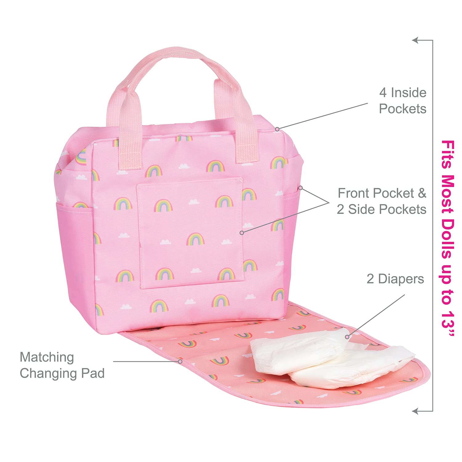 Foto 5 pulgar | Bolsa De Pañales Adora Baby Doll Con Cambiador Y 2 Pañales Para Muñecas - Venta Internacional.