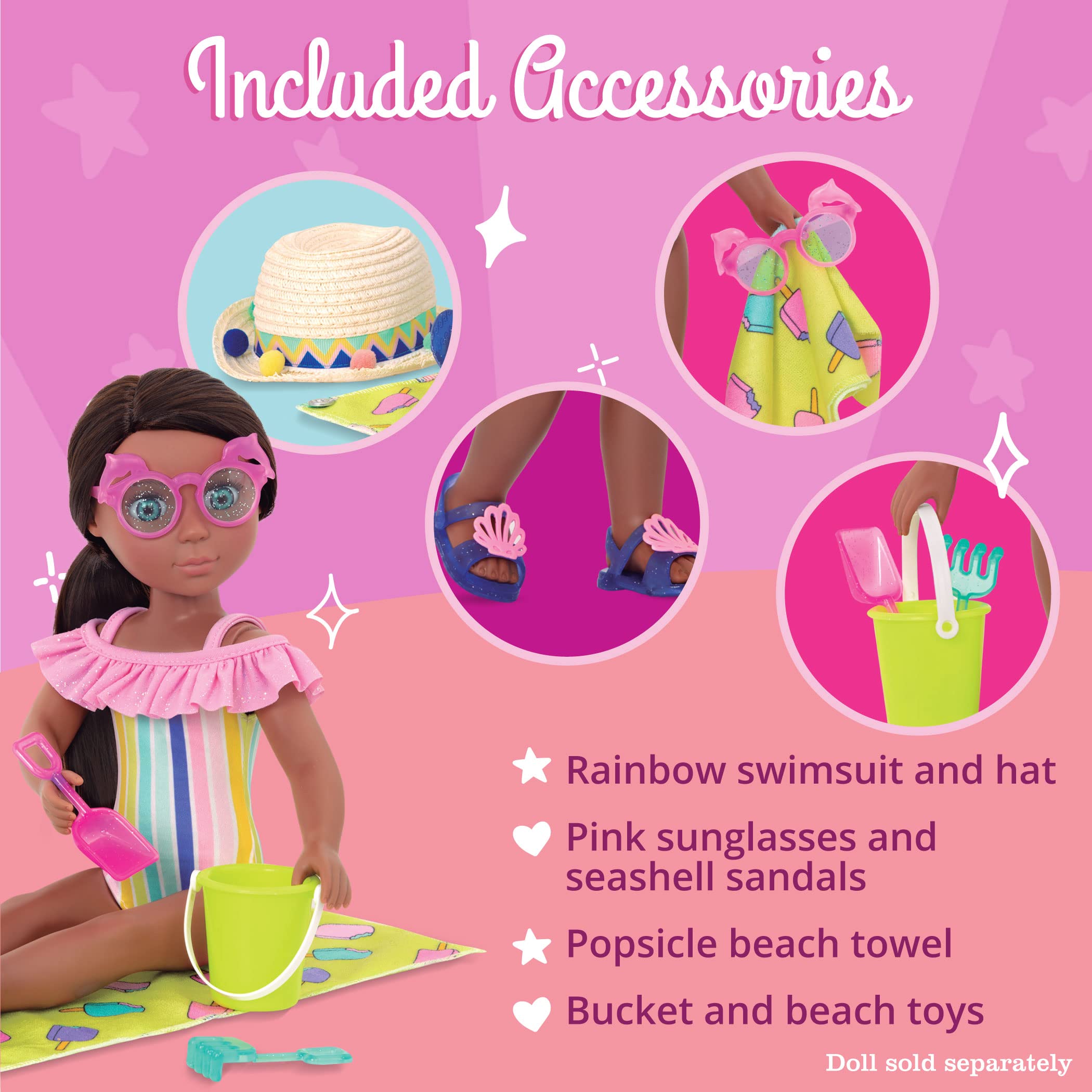 Foto 3 | Doll Clothes Glitter Girls Beach Day Rays Para Muñecas De 14 Pulgadas - Venta Internacional.