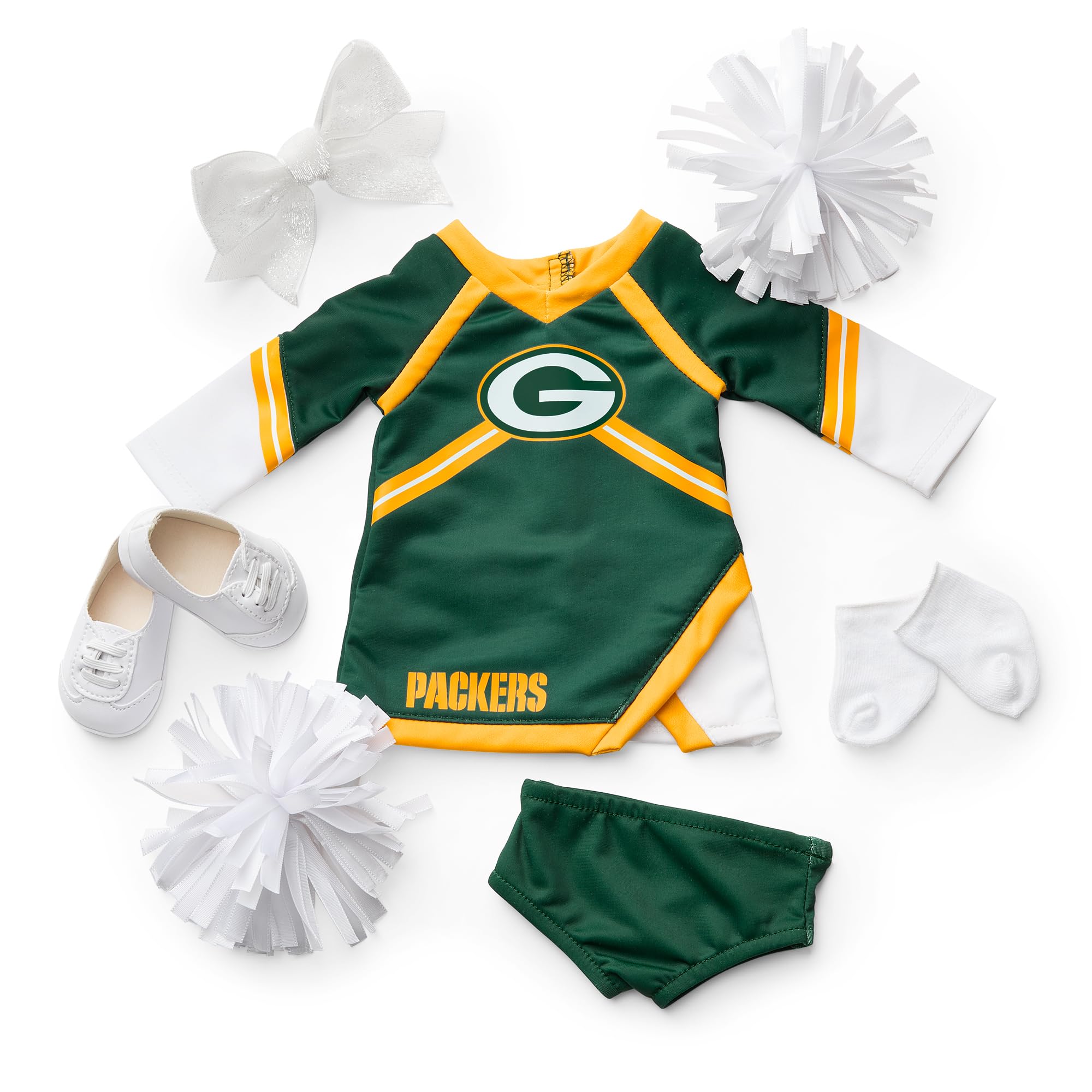 Foto 3 pulgar | Muñeca Cheer Uniform American Girl Greenbay Packers De 18 Pulgadas - Venta Internacional.