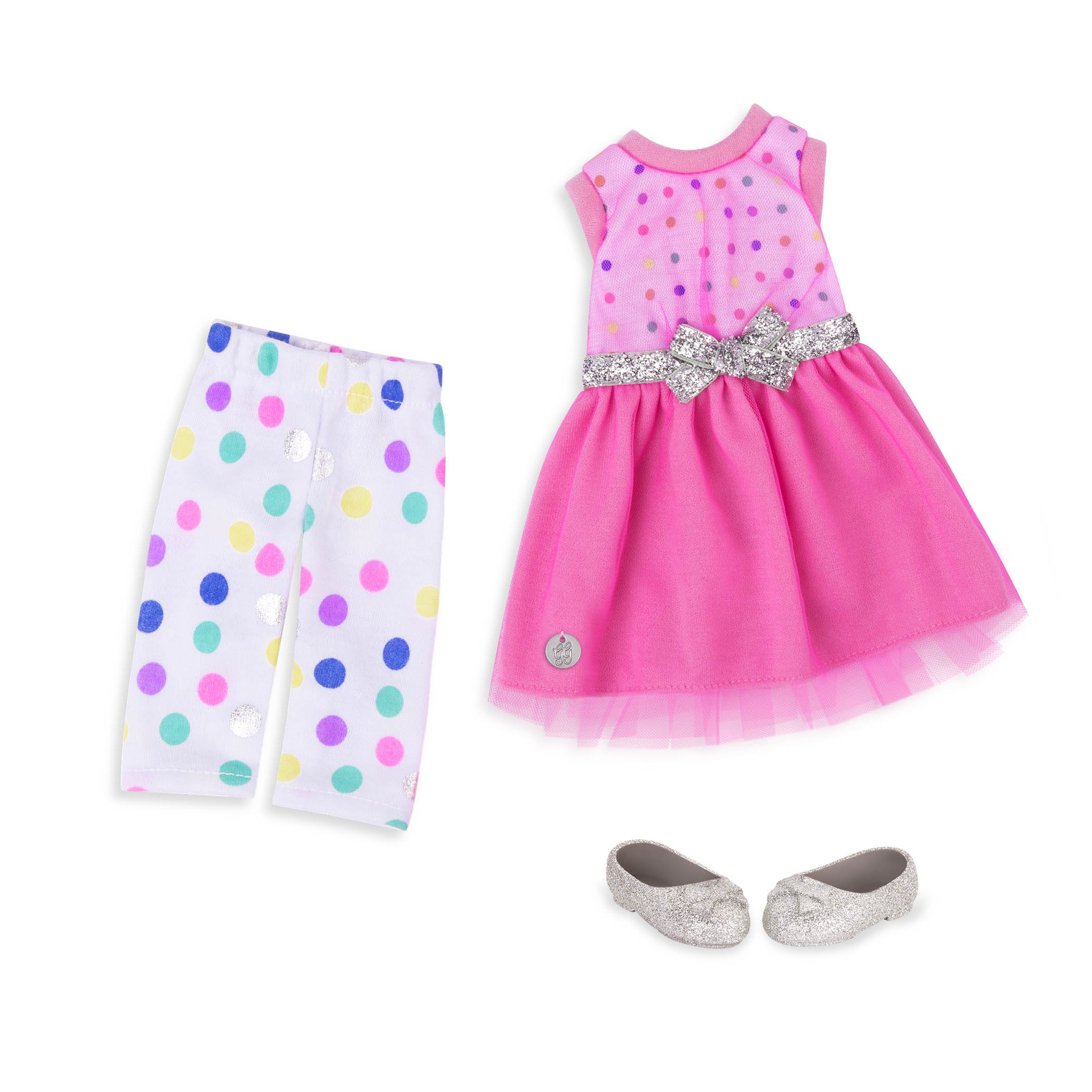 Vestido Y Leggings Con Purpurina Para Niñas Stay Sparkly Para Muñecas - Venta Internacional.