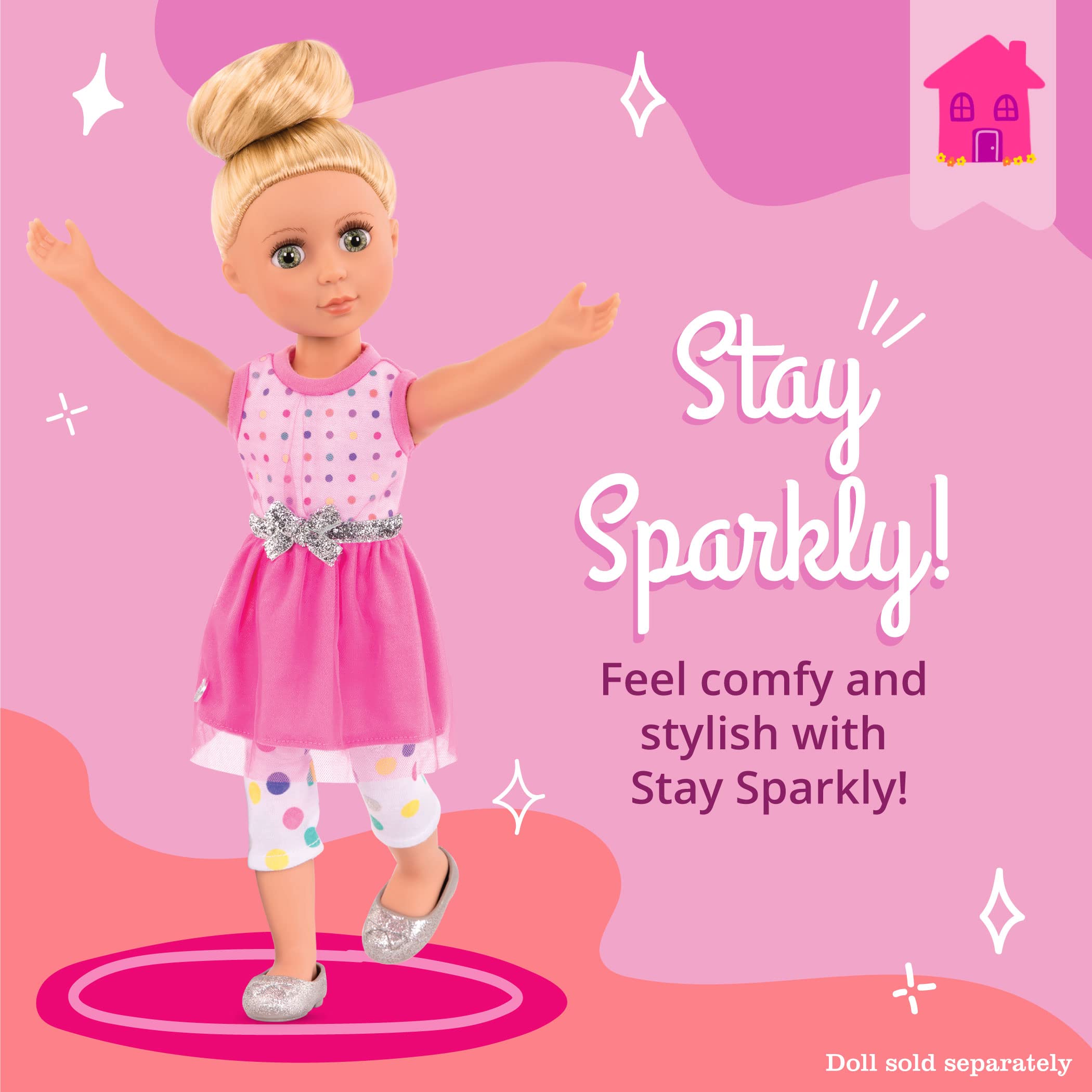 Foto 3 pulgar | Vestido Y Leggings Con Purpurina Para Niñas Stay Sparkly Para Muñecas - Venta Internacional.