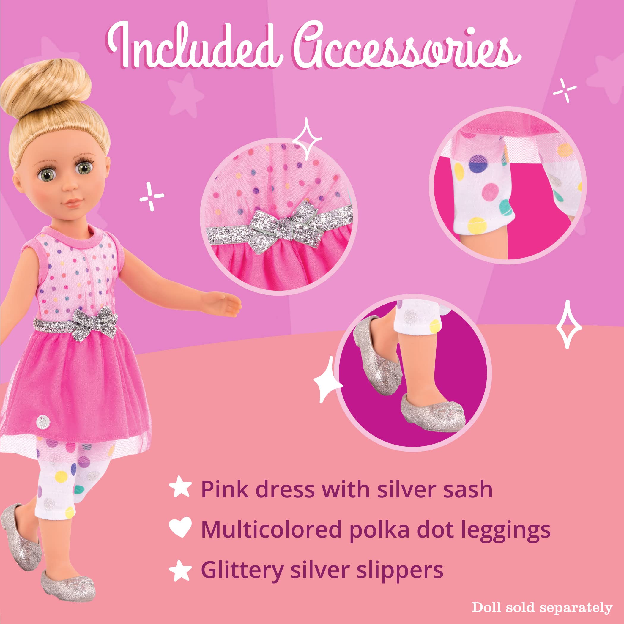 Foto 4 pulgar | Vestido Y Leggings Con Purpurina Para Niñas Stay Sparkly Para Muñecas - Venta Internacional.