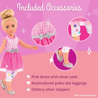 Foto 3 | Vestido Y Leggings Con Purpurina Para Niñas Stay Sparkly Para Muñecas - Venta Internacional.