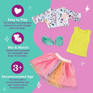Foto 4 | Ropa y Accesorios para Muñecas de Moda Glitter Girls Shimmer - Venta Internacional