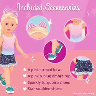 Foto 3 | Ropa para Muñecas Glitter Girls Diseño Estrellado 4 piezas - Venta Internacional