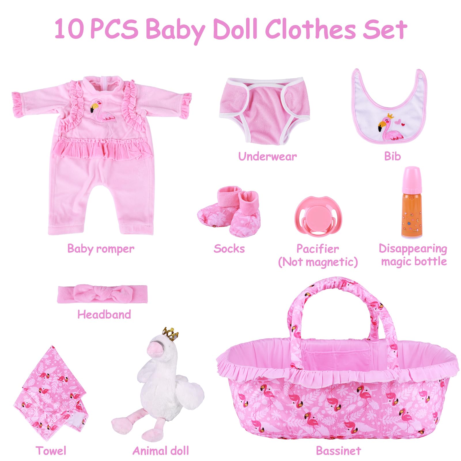 Foto 5 | Set De Ropa Para Reborn Baby Dolls Babeside Con Tema De Flamenco - Venta Internacional.