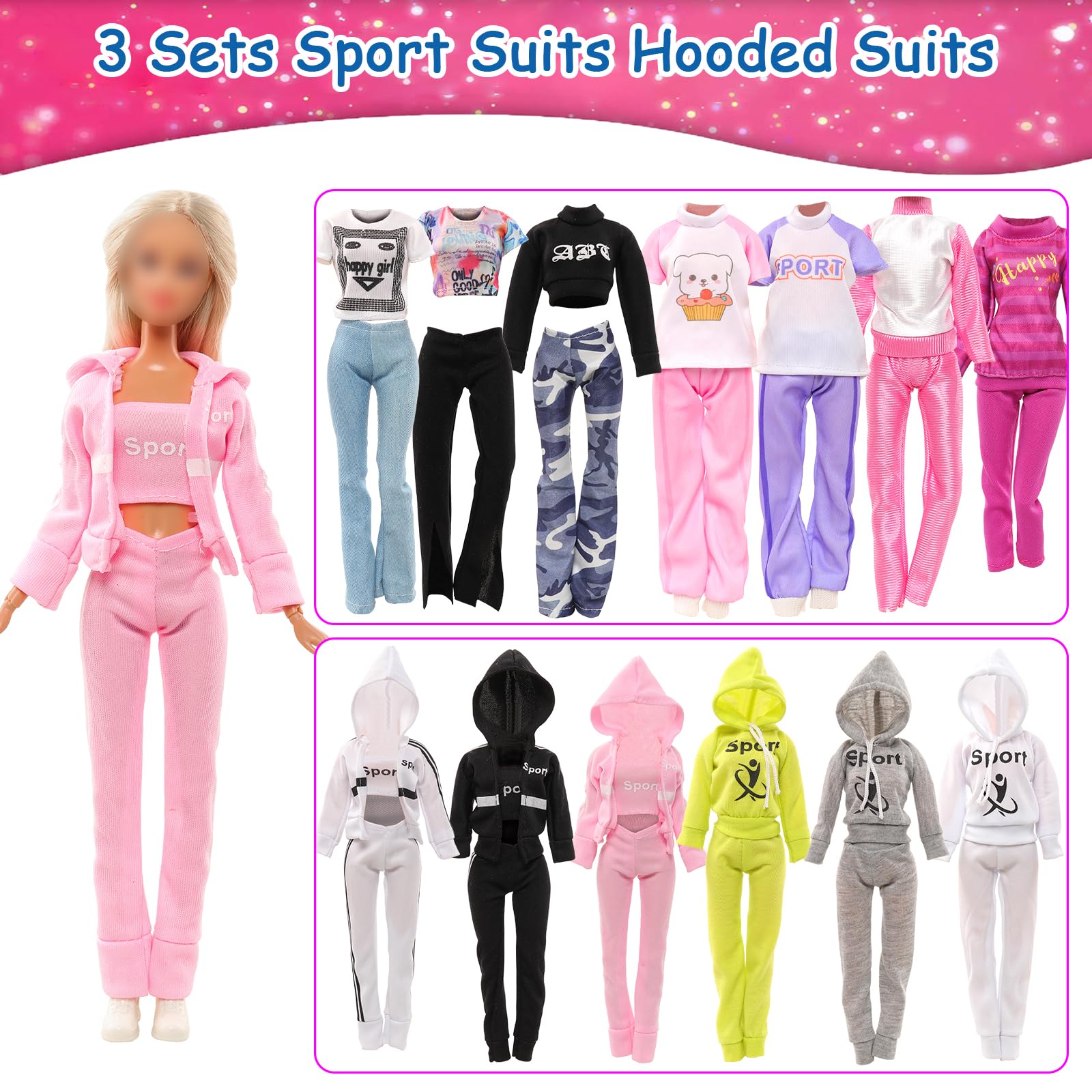 Foto 4 pulgar | Set De Ropa Para Muñecas Barwa, Traje Deportivo Con Capucha Para Muñeca De 11.5 Pulgadas - Venta Internacional.