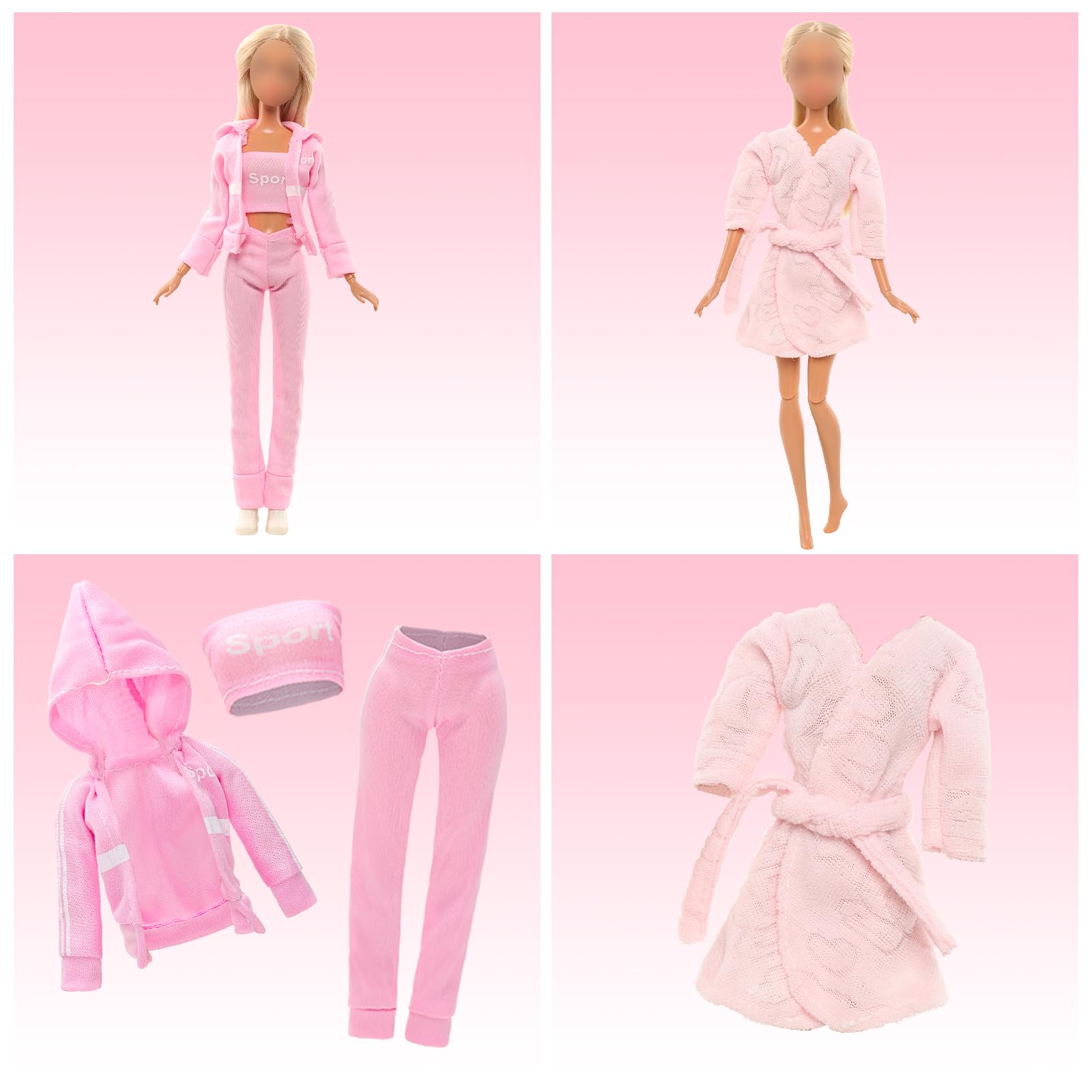Foto 7 | Set De Ropa Para Muñecas Barwa, Traje Deportivo Con Capucha Para Muñeca De 11.5 Pulgadas - Venta Internacional.
