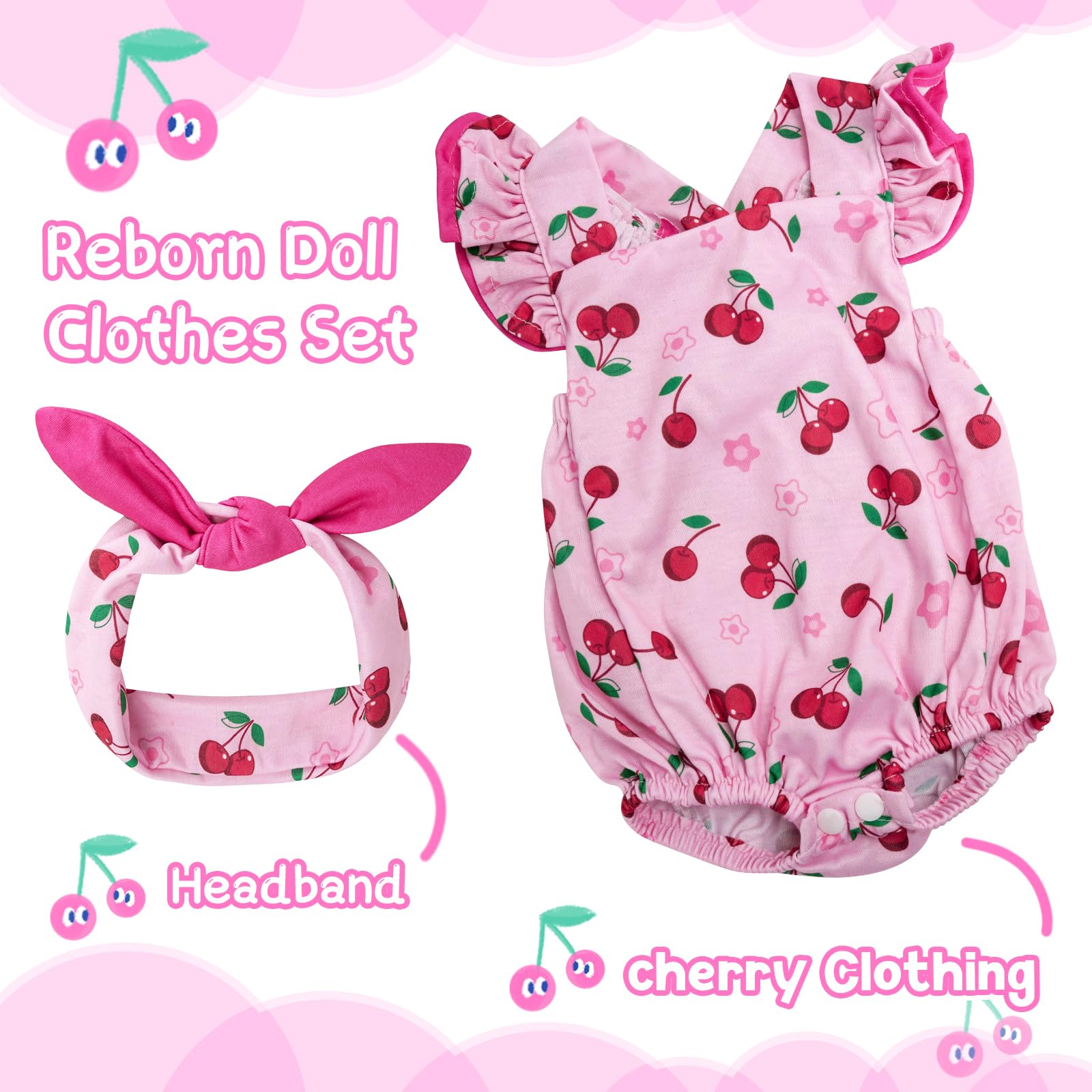 Foto 3 pulgar | Set de Ropa para Muñeca Reborn Baby Doll con Diadema - Venta Internacional