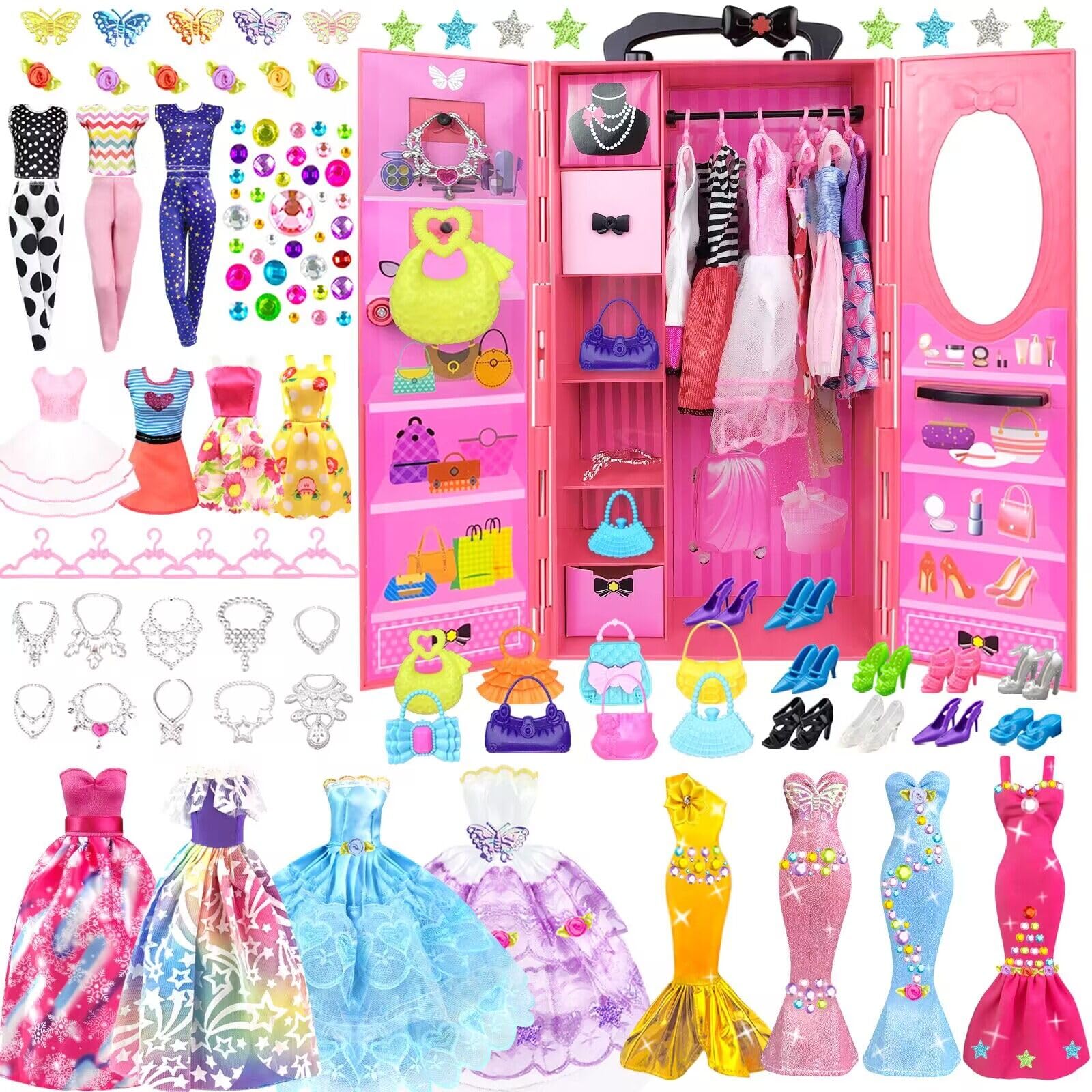 Foto 2 pulgar | Set De Ropa Y Accesorios Para Muñecas Bnuzeiyi, 85 Piezas Para Muñecas De 11.5 Pulgadas - Venta Internacional.