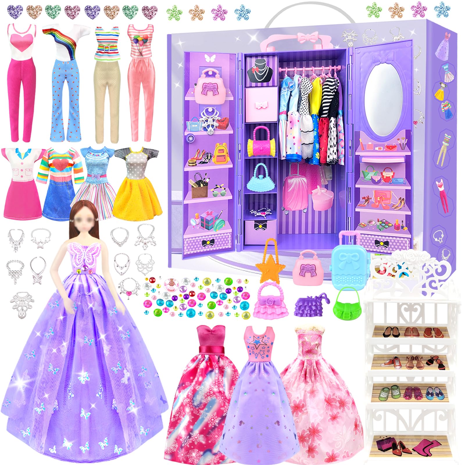 Set De Ropa Y Accesorios Para Muñecas De 11.5 Pulgadas, 65 Piezas - Venta Internacional.