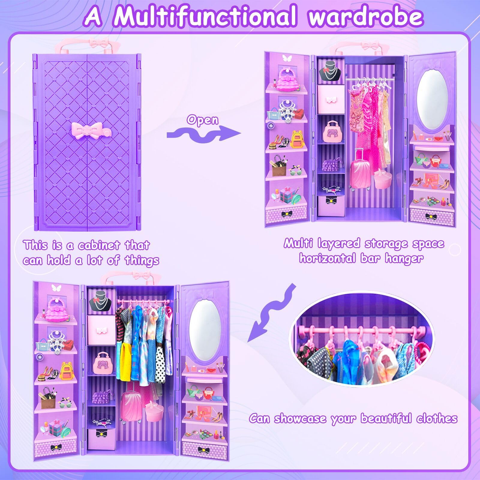 Foto 7 | Set De Ropa Y Accesorios Para Muñecas De 11.5 Pulgadas, 65 Piezas - Venta Internacional.