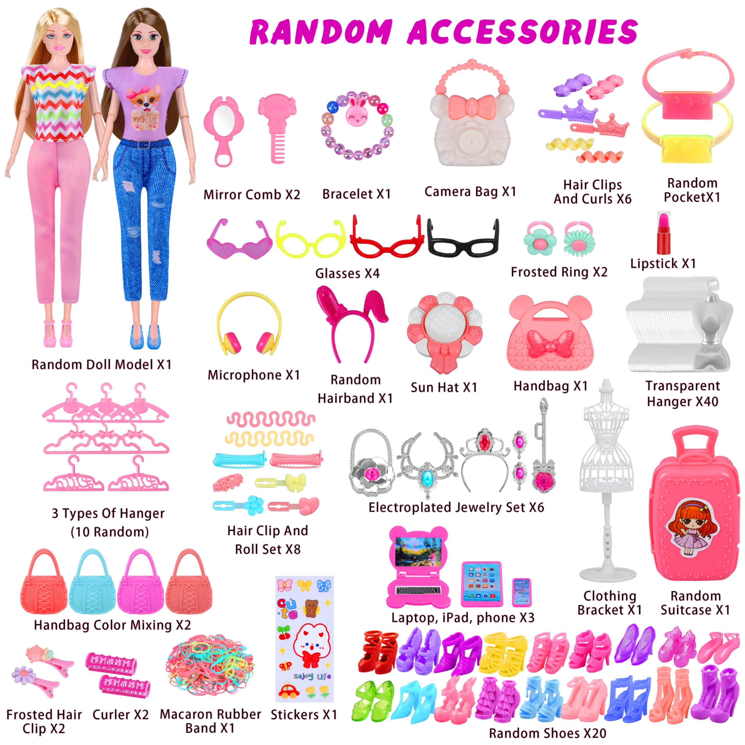 Foto 3 pulgar | Ropa y Accesorios para Muñecas Minifun con Muñeca 342 Piezas - Venta Internacional