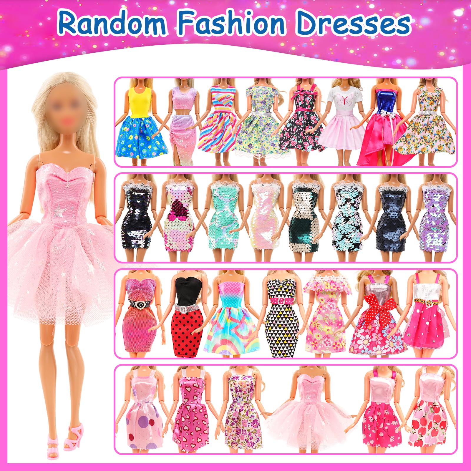 Foto 5 pulgar | Paquete de 70 Unidades de Ropa y Accesorios para Muñecas Barwa de 11.5 Pulgadas - Venta Internacional