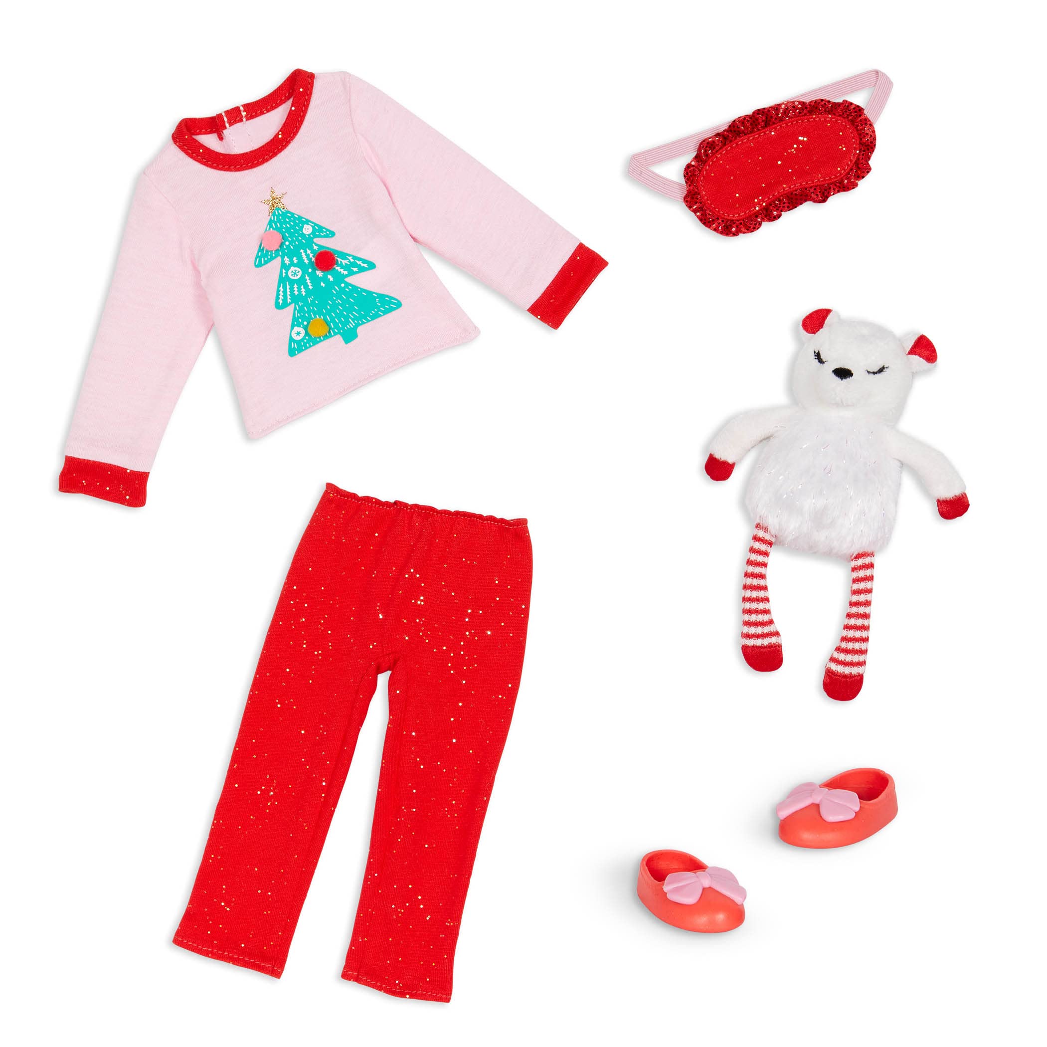 Foto 2 pulgar | Pijama Navideña con Purpurina para Muñeca de 14" - Venta Internacional