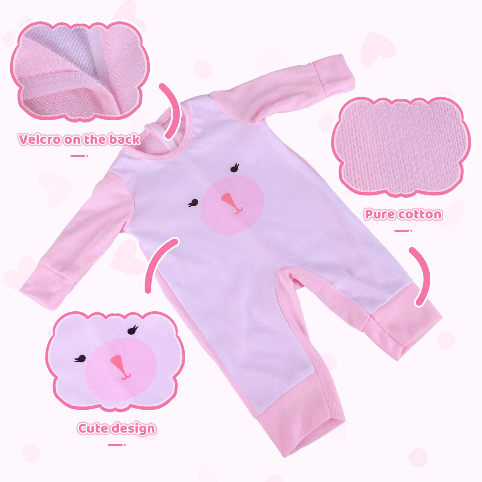 Foto 4 pulgar | Set de Ropa y Juego para Muñecas Reborn Babeside Rosa 11 Piezas - Venta Internacional