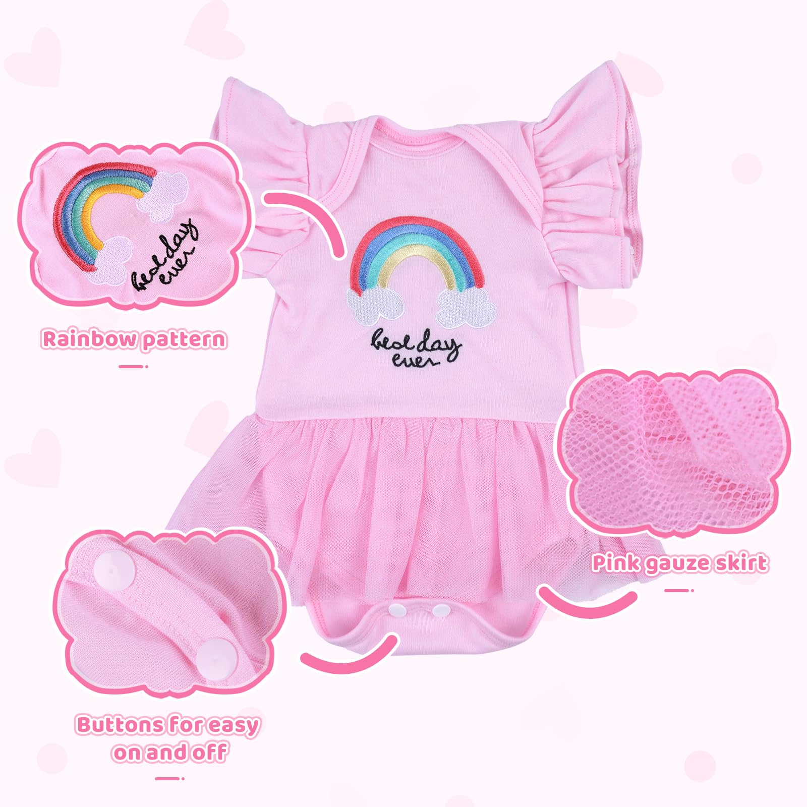 Foto 5 pulgar | Set de Ropa y Juego para Muñecas Reborn Babeside Rosa 11 Piezas - Venta Internacional