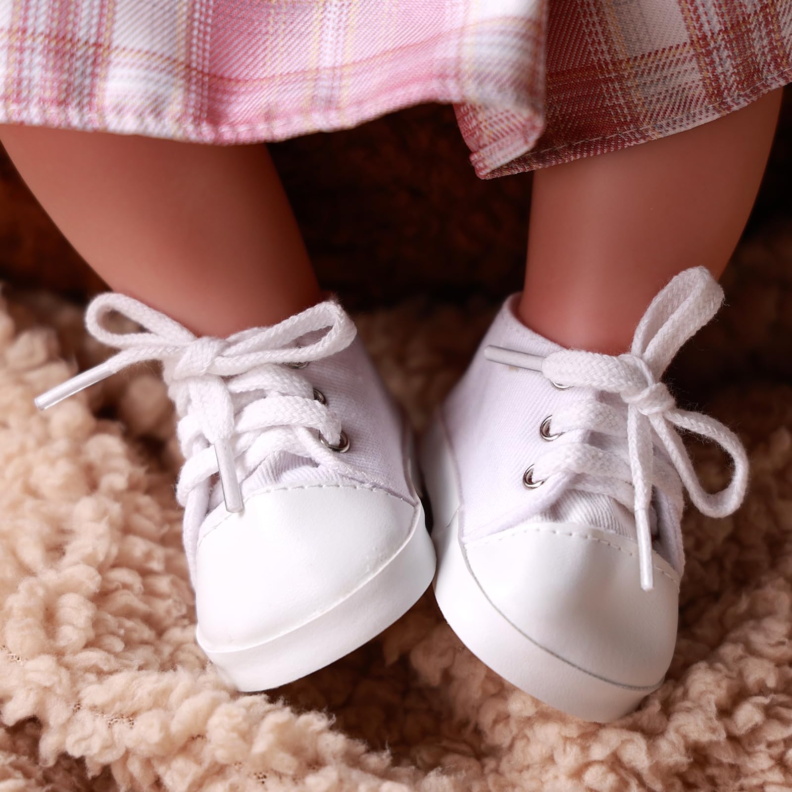 Foto 5 | Zapatos para Muñeca Babeside Reborn Lona Blanca - Venta Internacional