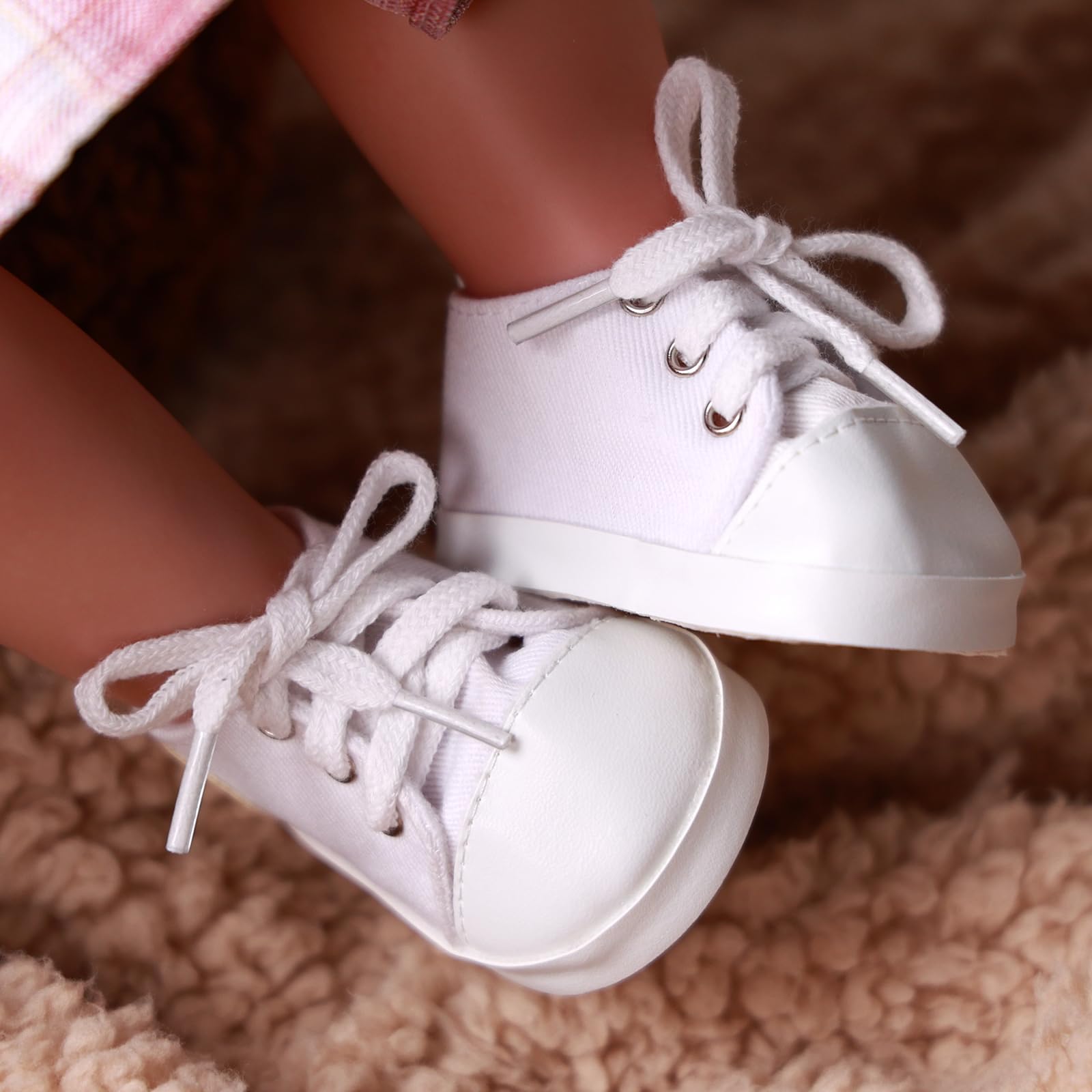 Foto 6 | Zapatos para Muñeca Babeside Reborn Lona Blanca - Venta Internacional