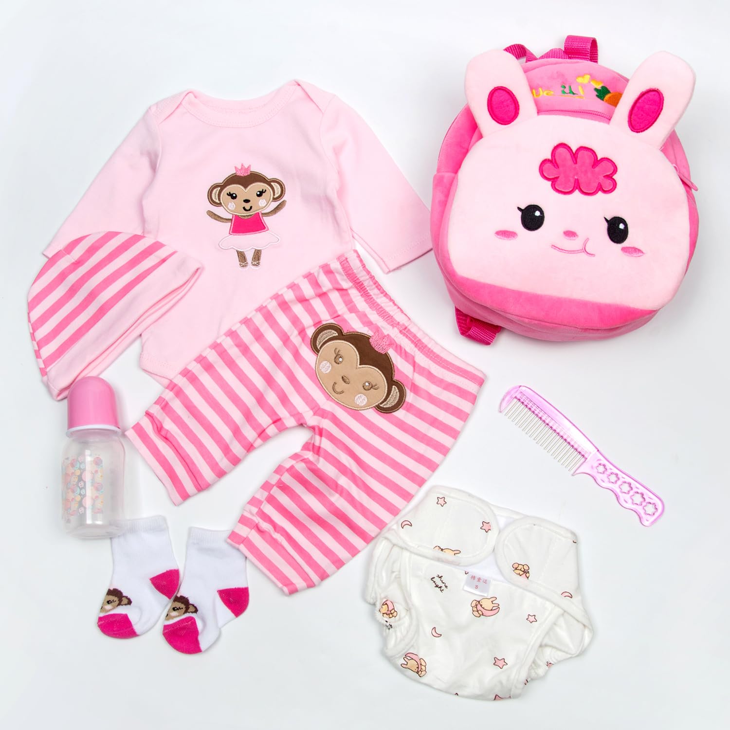 Foto 6 pulgar | Set de Ropa para Muñeca Reborn Baby Doll Pedolltree Rosa - Venta Internacional