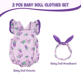 Foto 4 | Set de Ropa para Muñeca Reborn Baby Doll con Diadema - Venta Internacional