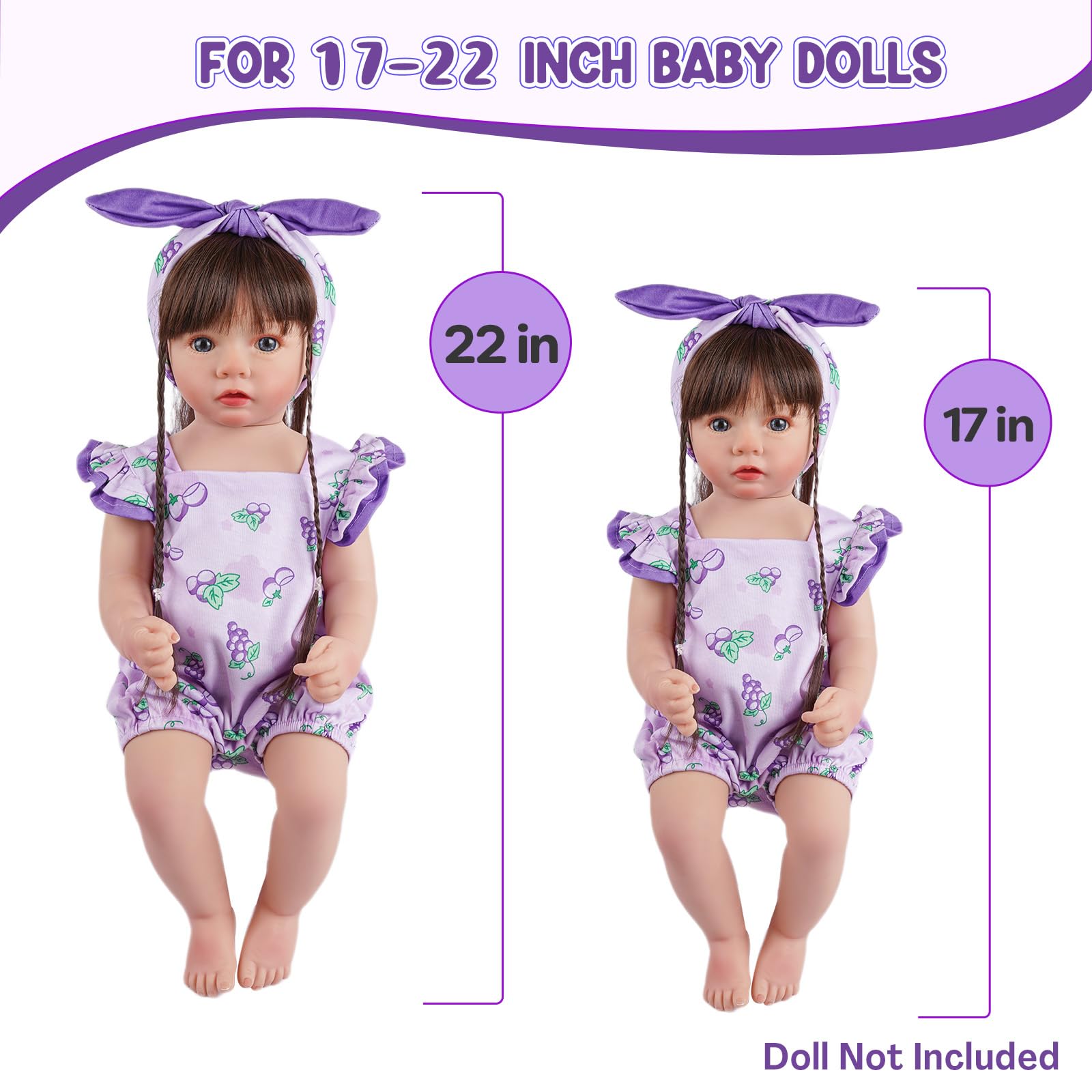 Foto 5 | Set de Ropa para Muñeca Reborn Baby Doll con Diadema - Venta Internacional