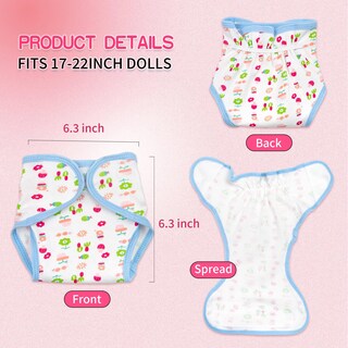 Foto 4 | Juego de Pañales Pedolltree Reborn Baby Doll de 17 A 22 Pulgadas 4 Piezas - Venta Internacional