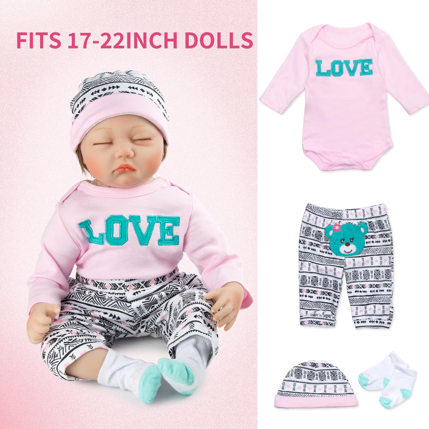 Foto 7 pulgar | Juego de Accesorios de Ropa Reborn Baby Dolls 11 Piezas - Venta Internacional