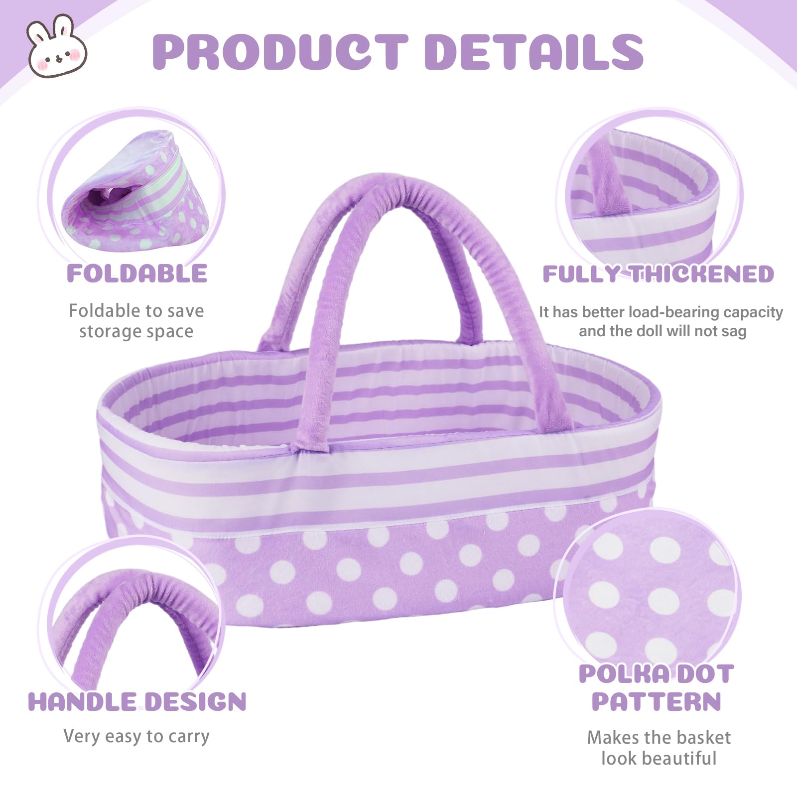 Foto 3 pulgar | Set de Ropa Reborn Baby Doll con Capazo para Bebés - Venta Internacional