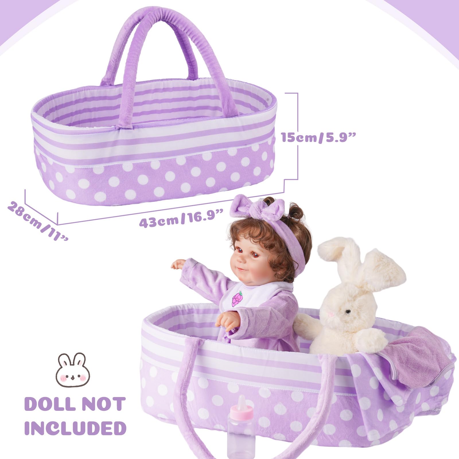 Foto 4 pulgar | Set de Ropa Reborn Baby Doll con Capazo para Bebés - Venta Internacional