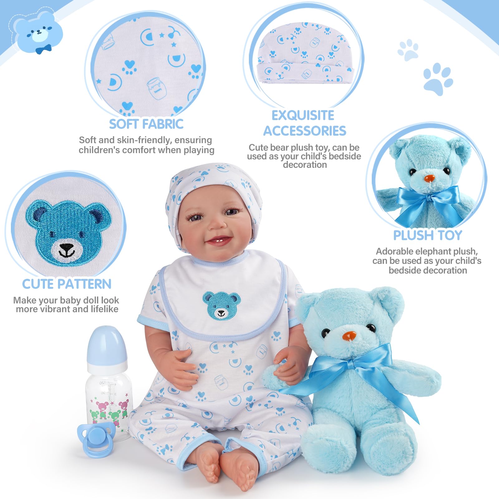 Foto 3 | Set de Ropa para Muñecas Reborn Babeside con Accesorios - Venta Internacional
