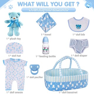 Foto 5 | Set de Ropa para Muñecas Reborn Babeside con Accesorios - Venta Internacional