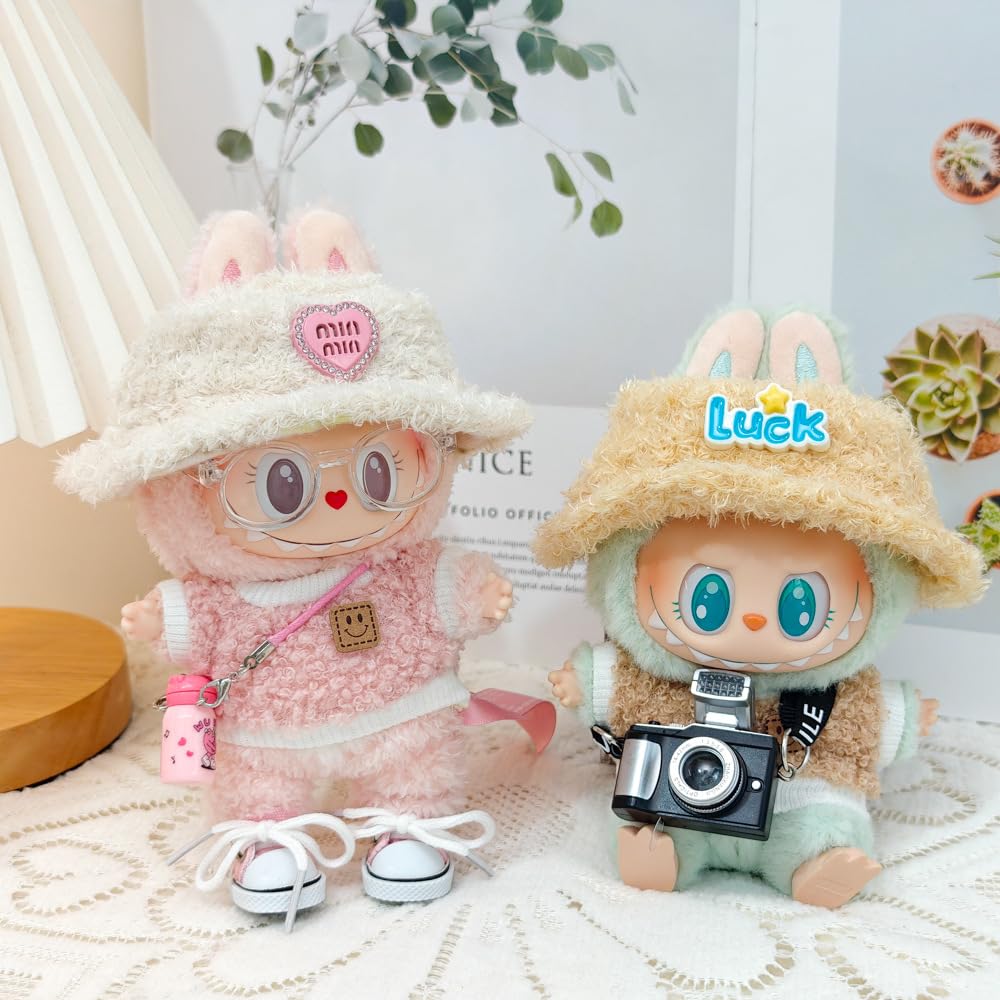 Foto 3 pulgar | Set De Ropa Para Muñecas Labubu De 17 Cm Con Sombrero, Cámara, Gafas Y Zapatos - Venta Internacional.