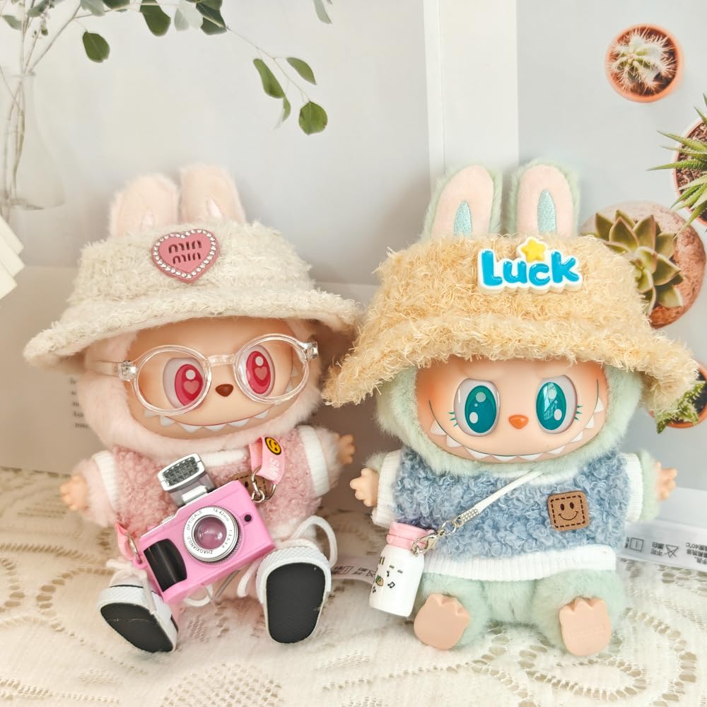 Foto 3 pulgar | Set De Ropa Para Muñecas Labubu De 17 Cm Con Sombrero, Cámara, Gafas Y Zapatos - Venta Internacional.